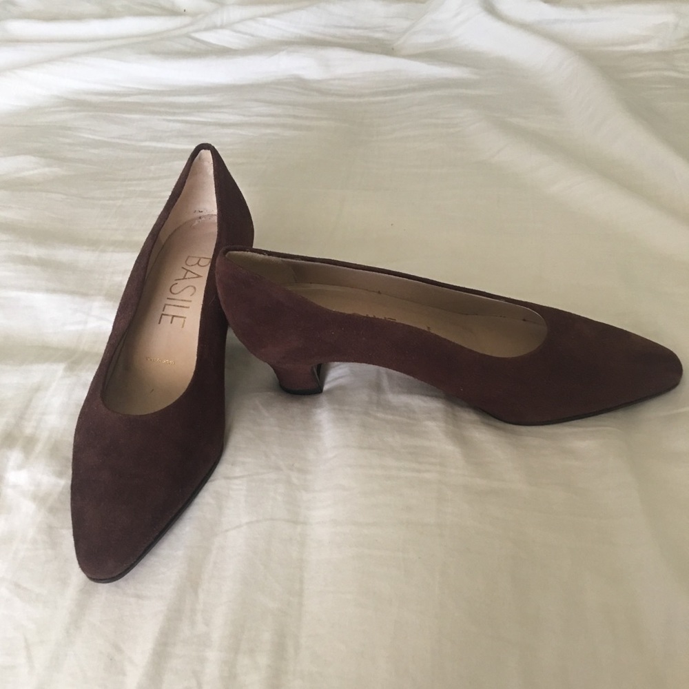 Basile brown velvet heels